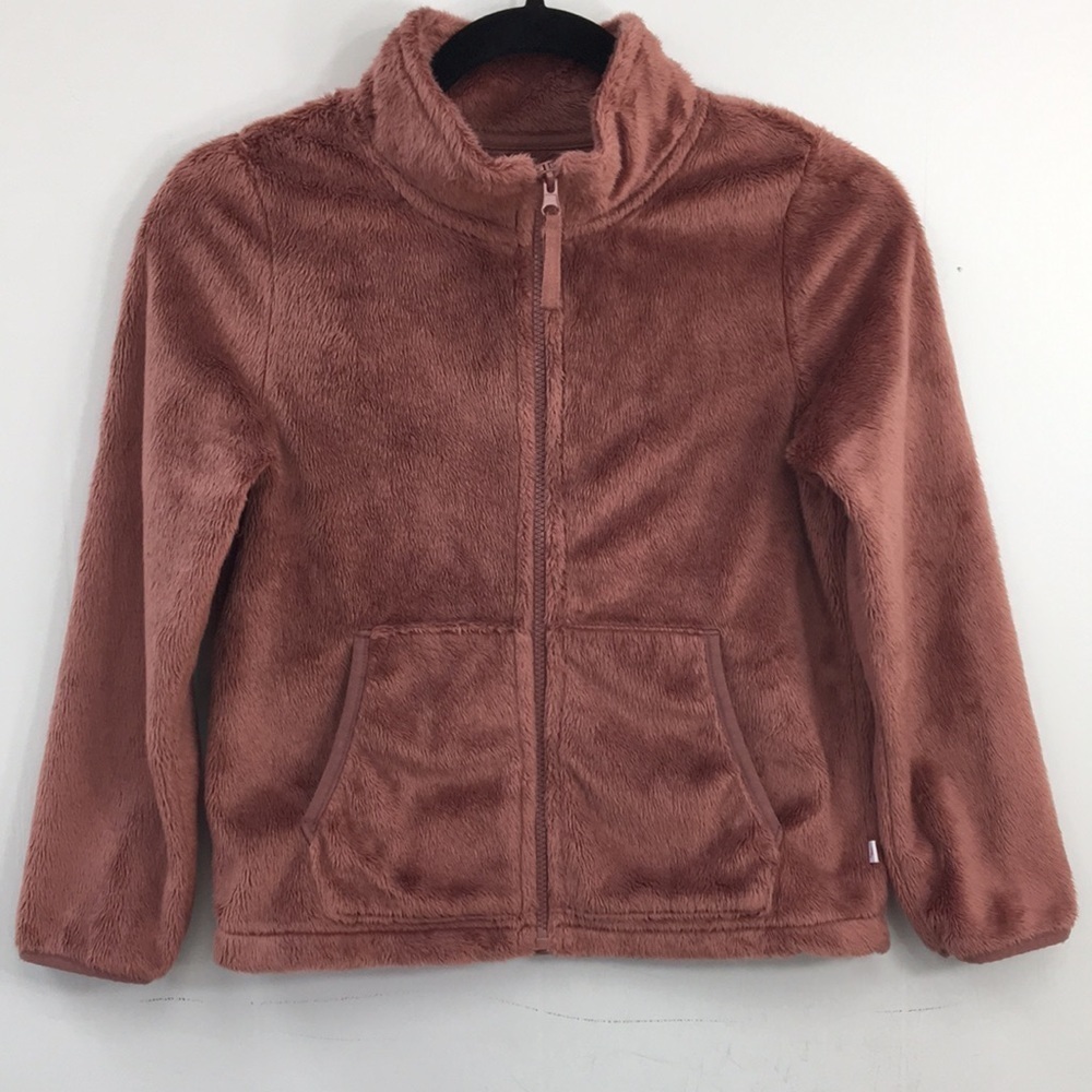 Tommy Bahama Girls Plush Dusty Rose Fleece Jacket Size 12 GREAT Pre-Owned